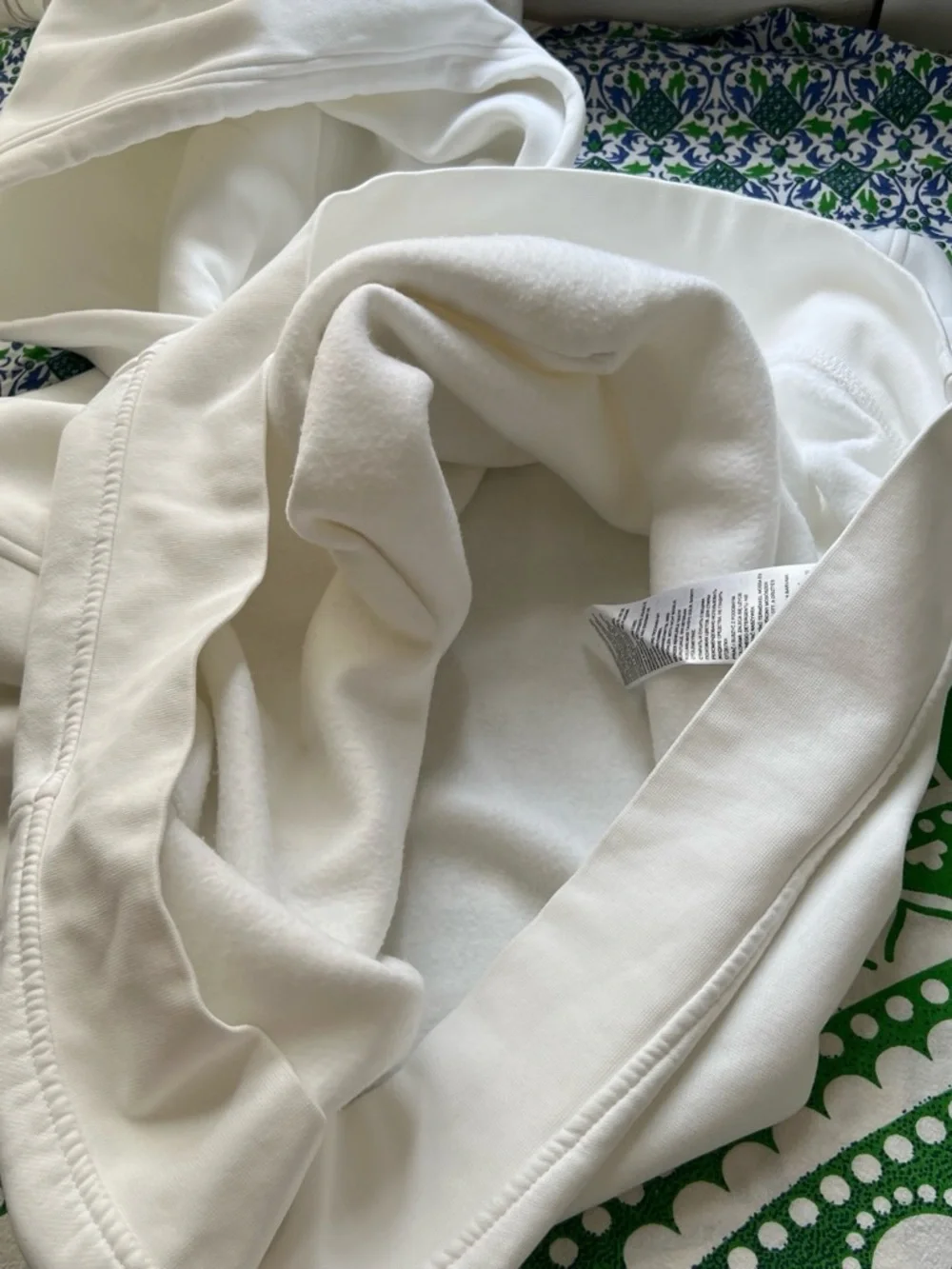 Levi's Men's White Hoodie with Black Logo Crewneck